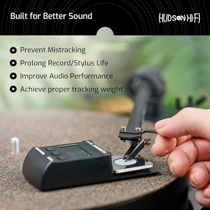 Hudson Hi-Fi Turntable Cartridge Alignment Kit - The Audiophile Purists Perfected 3-Piece LP Cartridge Setup Set. Accuracy Optimized Digital Scale, Azimuth Ruler, Protractor - Rich Pure Sonic Sound