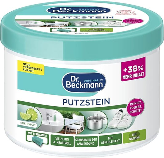 Dr. Beckmann Cleaning Stone, Universal Household Cleaner with Sponge, 550 g, Fresh Lime Scent