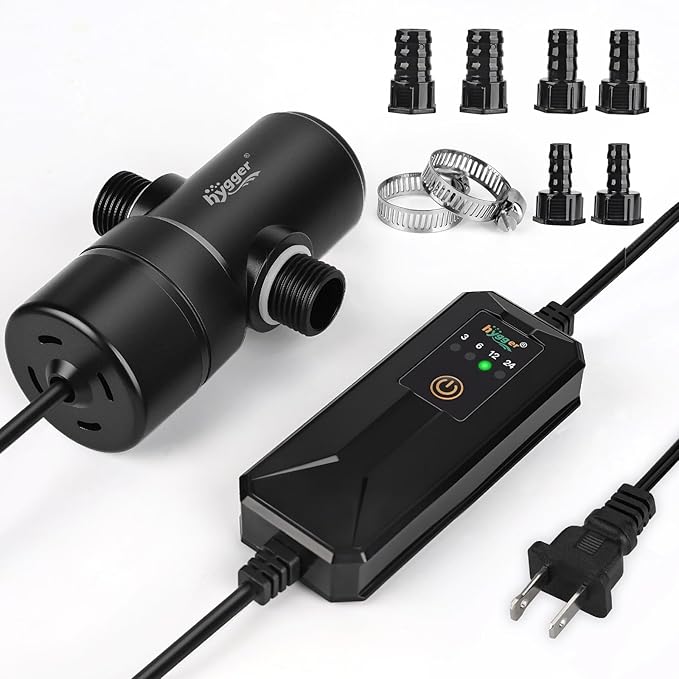 hygger 5W Aquarium U-V Light with Timer, 360° Protective Shield Clean Light for Crystal Clear Green Water, Submersible Fish Tank Cleaner for 10–40 Gallon Freshwater & Saltwater Aquariums