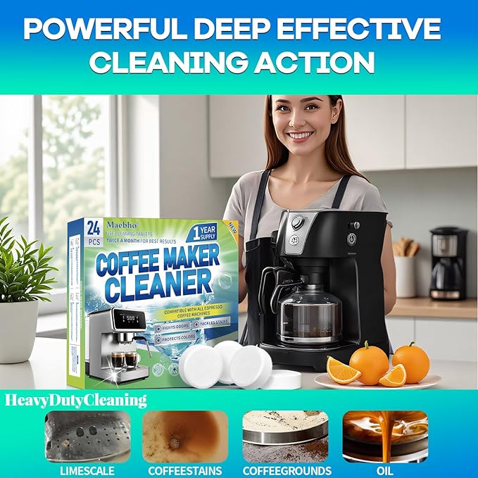 Coffee Maker Cleaner & Descaler Tablets and Garbage Disposal Cleaner and Deodorizer Tablets
