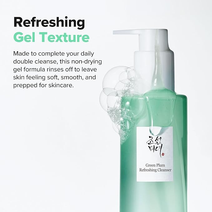 Beauty of Joseon Green Plum Refreshing Cleanser Gel Type Deep Pore Cleansing, Acne Face Wash, Blackhead Remover for All Skin Types, Korean Skincare 100ml, 3.38 fl.oz