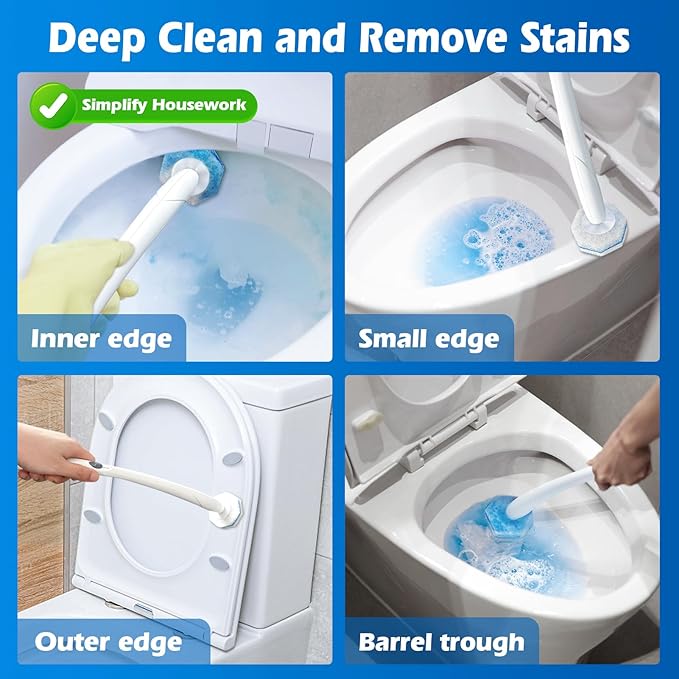 50 Count Upgraded Toilet Wand Refill for Clorox, Compatible with Most Disposable Toilet and Bathroom Cleaning System