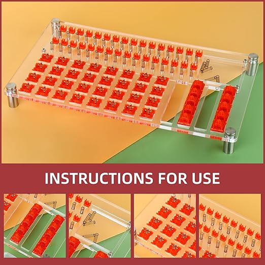 YIMAGUJRX 32 Switches Acrylic Lube Station,Keyboard Lube Kit,Switch Opener,Switch Lube,Switch Puller,Keycap Puller,Switch Lube Tool for Custom Mechanical Keyboard (12Pcs)