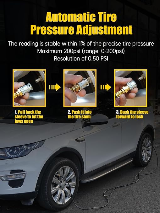 MIKKUPPA 4 Tire Inflation System - 4 Tire Inflation Deflation System, Tire Pressure Equalizer with Quick Coupler Adaptor Closed Flow Air Chuck for Car Trucks Off Road Vehicles Up to 155" Wheelbase