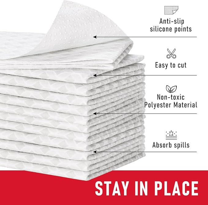 Cooyes 12 Pack Large Refrigerator Liners 17.7" x 36", Absorbent Strong Grip Fridge Liners Washable, Fridge Shelf Liner for Kitchen Cabinets, Non-Adhesive Refrigerator Bin Liners and Mats