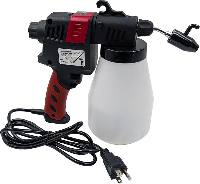 Spot Cleaning Gun by Jacobson – 110V, Adjustable Nozzle for Removing Stains from Fabric, Shoes, Crystals, Kitchen Surfaces, Bathroom Grout, and Much More
