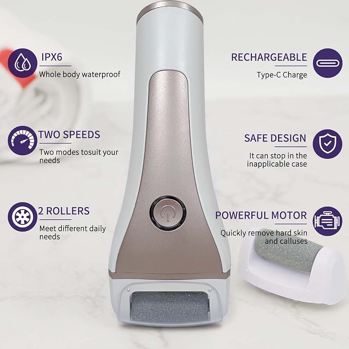Electric Foot Callus Removers Rechargeable, Portable Electronic Foot File Pedicure Tools, Electric Callus Remover Foot Scrubber Kit, Professional Foot Care Ideal Gift for Dead, Hard Cracked Dry Skin