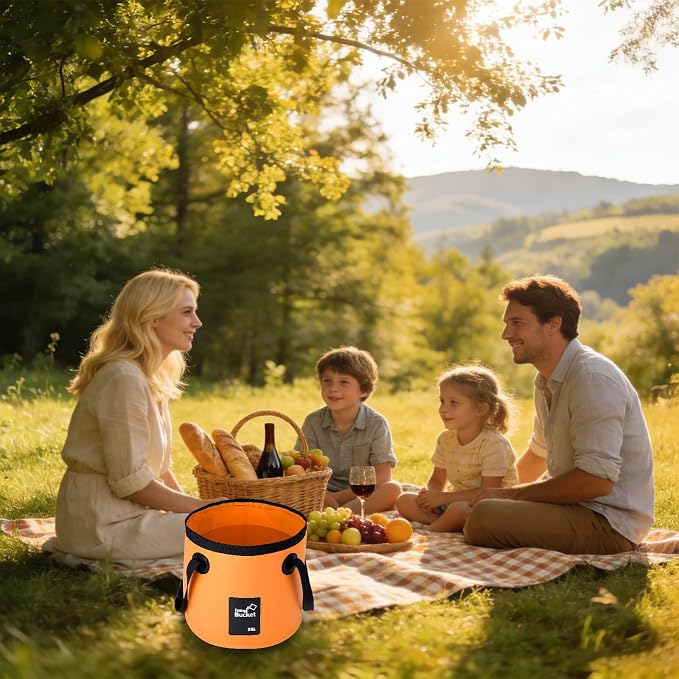 4 Pcs 5 Gallon Bucket Collapsible Foldable Buckets with Handle for Camping Fishing Hiking to Hold Water Foldfoldable Bucket Collapsible 5 galloning Container Carry Bag Portable Fold up Lightweight