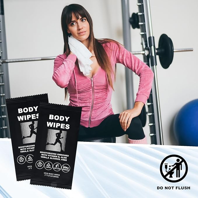 Body Wipes for Women and Men Individually Wrapped Face and Body Wipes, Bath Wipes for Adults No Rinse Personal Cleansing Wipes Travel, Bulk Deodorant for Homeless Shower Wipes for Camping Hiking (50)