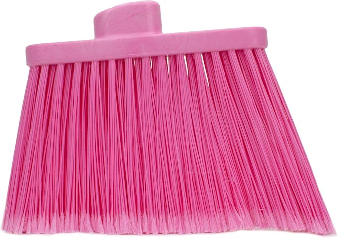 SPARTA Plastic Large Debris, Angled, Broom Head with Color Coded for Indoor, Outdoor, Home, Restaurant, Lobby, Office, 12 Inches, Pink, (Pack of 12)
