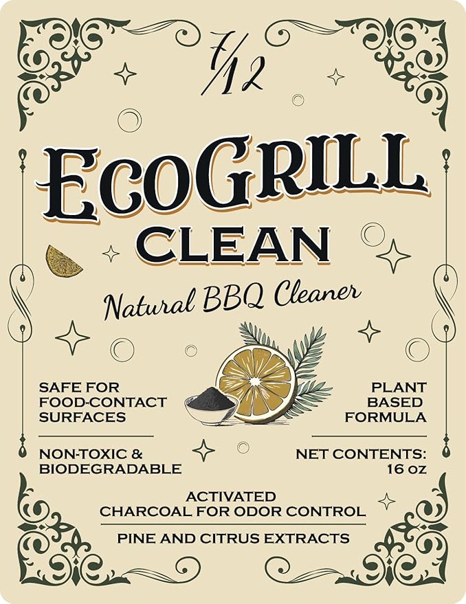 All-Natural BBQ Grill Cleaner & Degreaser | Spray, Wait & Wipe - Plant-Based Heavy Duty Griddle Cleaner, Fresh Citrus Scent, Non-Toxic Fume-Free Formula | Safe for Grill Grates, Smokers and Flat Tops