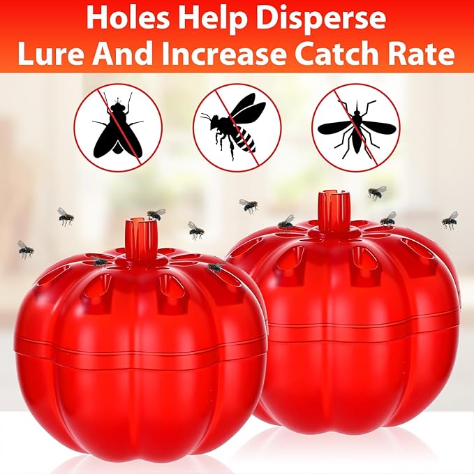12 Pack Fruit Fly Traps Bulk for Indoors 540 Days Lure and Refills Supply Reusable Gnat Traps for House Indoor Fruit Fly Killer Safe Food Lure Ready to Use for Home Kitchen Countertop(Clear)