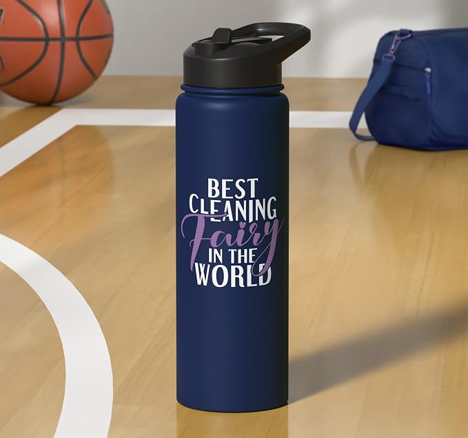 Best Cleaning Fairy in the World Janitor Custodian Stainless Steel Insulated Water Bottle