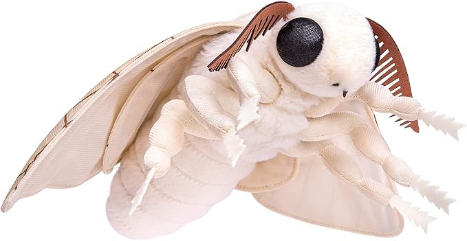 Silk Moth Plush Toy - Lifelike Silk Moth Stuffed Animals 11in, Realistic Soft Big Wings Moth Toys, Simulation Butterfly Plushie Model Toy, Unique Plush Collection for Kids