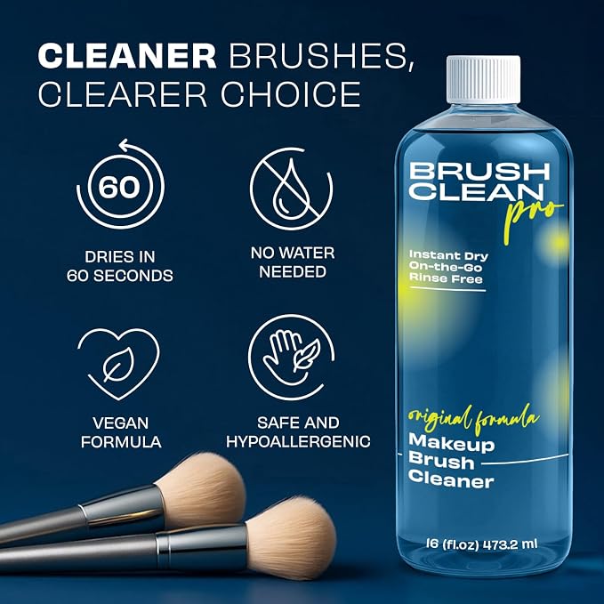 Original Vanilla Makeup Brush Cleaner - Professional Cleanser for Makeup Brushes - Quick-Drying, Rinse-Free Formula - Removes Stubborn Waterproof Make Up, 16 oz