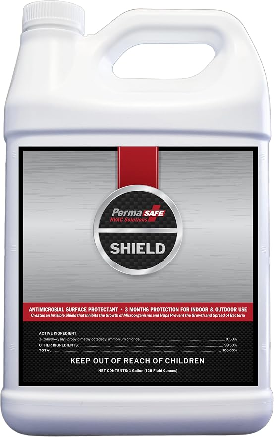 PermaSafe HVAC Solutions - Antimicrobial HVAC Surface SHIELD | Inhibits Growth & Spread of Bacteria, Mold, Mildew, Fungi, other Microbes & Odors on All System & Air Duct Surfaces for Up to 3 Months