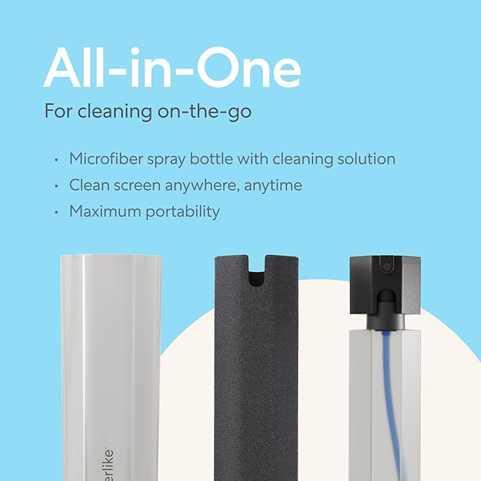 Paperlike® All-in-One Cleaning Kit - Refillable Microfiber Spray Bottle & Cleaning Solution + 5 Refill Tablets - Safe for iPad & Electronic Displays