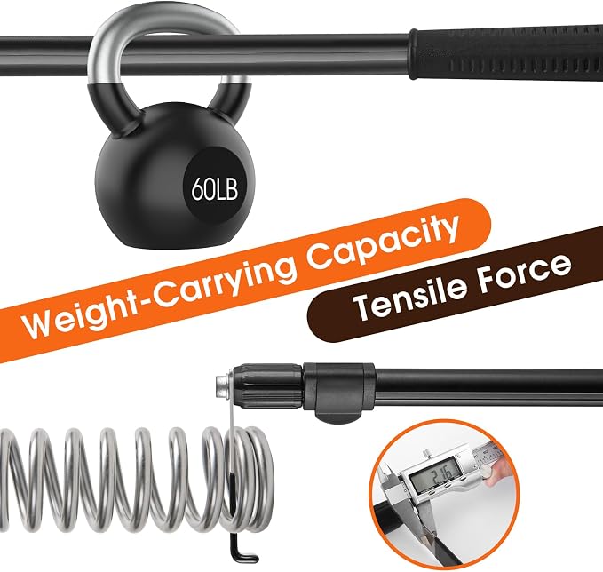 Kojcijs Magnetically Mounted 6.3 Ft Truck Cargo Grabber Reach Retriever Tool with Two Hooks, Pickup Truck Bed Heavy Duty Truck Accessories Telescoping Pole