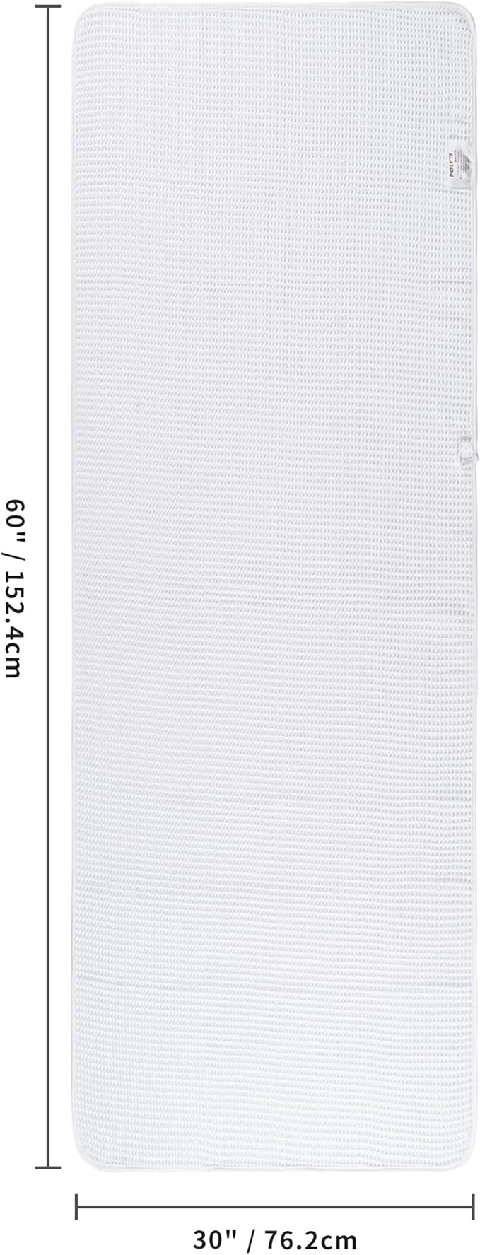 POLYTE 430 GSM Microfiber Oversize Quick Dry Lint Free Bath Towel, 60 x 30 in, 4 Pack (Waffle Weave)