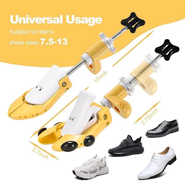 Shoe Stretcher for Men Women, 6-Way Adjustable Length Width & High Shoe Trees for Wide Feet Toe Box Thick Instep