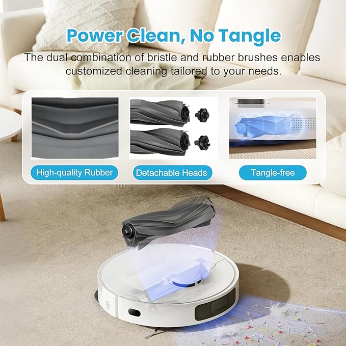 25Pcs Accessories Kit for Dreame L10s Pro Ultra Heat/L10s Ultra Gen2/L40s Ultra CE/AE/X30 Ultra/Mova E30 Ultra Robot,1Rubber Brush,1TriCut Brush,6Dust Bags,4Filters,6Pads,6Side Brushes,1Clean Brush