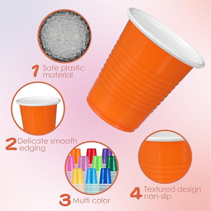 Eaasty 1000 Pcs Disposable Party Plastic Cups 10 Colors 5 Oz/150 ml Plastic Drinking Cups Assorted Colors Disposable Drinking Tumblers for Tasting, Birthday Parties, Picnic, BBQ, Wedding