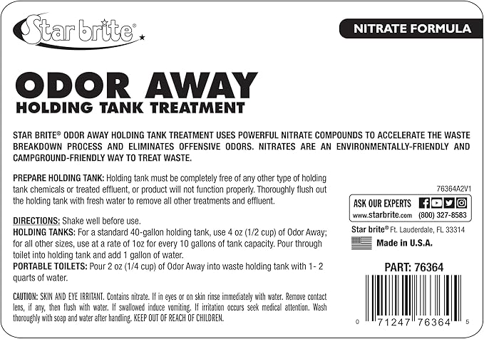 Star brite Odor Away Holding Tank Treatment - Nitrate Formula