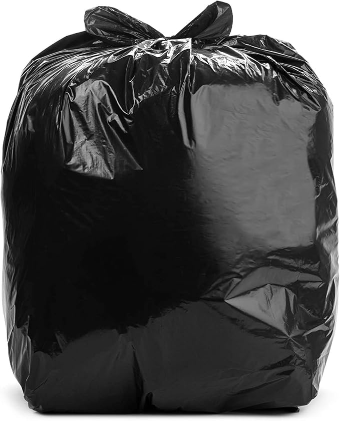 Aluf Plastics T-Tough Roll Pack Low Density Repro Blend Star Seal Coreless Rolls Bag, 45 Gallon Capacity, 46" Length x 40" Width, H Strength, Black (Pack of 100)
