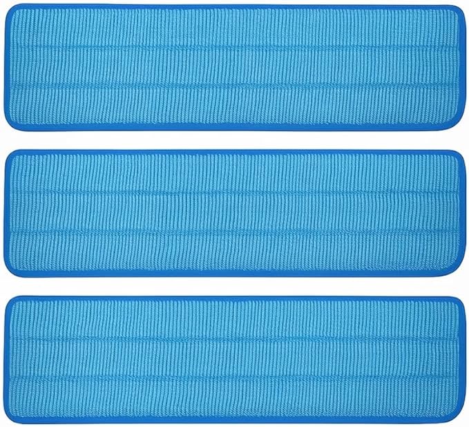 3 Pack of 18 inch Microfiber Mop Pad Universal for Commercial/Industrial/Professional use. Fits 16-18 Inch Heads Heavy Duty Wet & Dry Cleaning Reusable Mop Refills Fit for Most Flat Mops