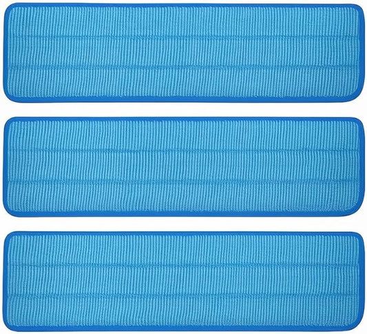 3 Pack of 18 inch Microfiber Mop Pad Universal for Commercial/Industrial/Professional use. Fits 16-18 Inch Heads Heavy Duty Wet & Dry Cleaning Reusable Mop Refills Fit for Most Flat Mops
