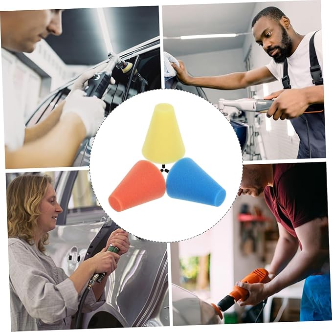 Unomor 3pcs Wheel Polishing Sponge for Car Care Polishing Tool for Wheels and Bumpers Multi-Functional Buffing System for Electric Drill Easy to Use and Clean