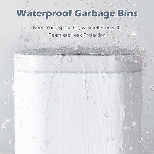 ELPHECO 2 Pack Bathroom Motion Sensor Trash can 2.5 Gallon + 2 Gallon Automatic Garbage Can Bathroom Decor, Slim Plastic Smart Trash Bin with Lid, Garbage can for Kitchen, Office, White, 2 Pack