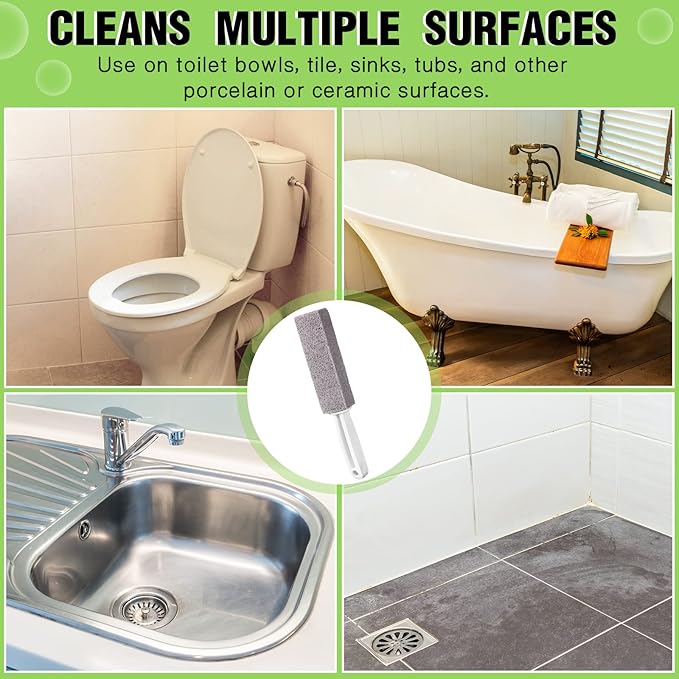 Vesici 20 Pieces Pumice Cleaning Stone with Extra Long Handle Pumice Stone Toilet Bowl Cleaner for Toilet, Bathtubs, Sinks, Swimming Pool, Grills, Kitchen, Household Cleaning