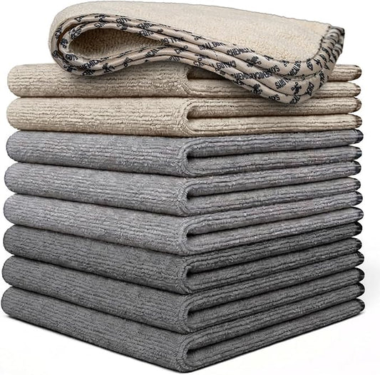 Chemical Guys Microfiber Cleaning Towels, Car Interior, Home and Garage, Scratch-Free, Lint-Free Short-Pile Microfiber, Multi-Color, 14 in x 12 in - 9 Pack