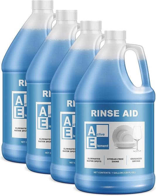 Dishwasher Rinse Aid - 4 Gallon - Extra Strength – Eliminates Water Spots - Streak Free Shine - Enhances Drying - Dishwasher Rinse Aid Liquid