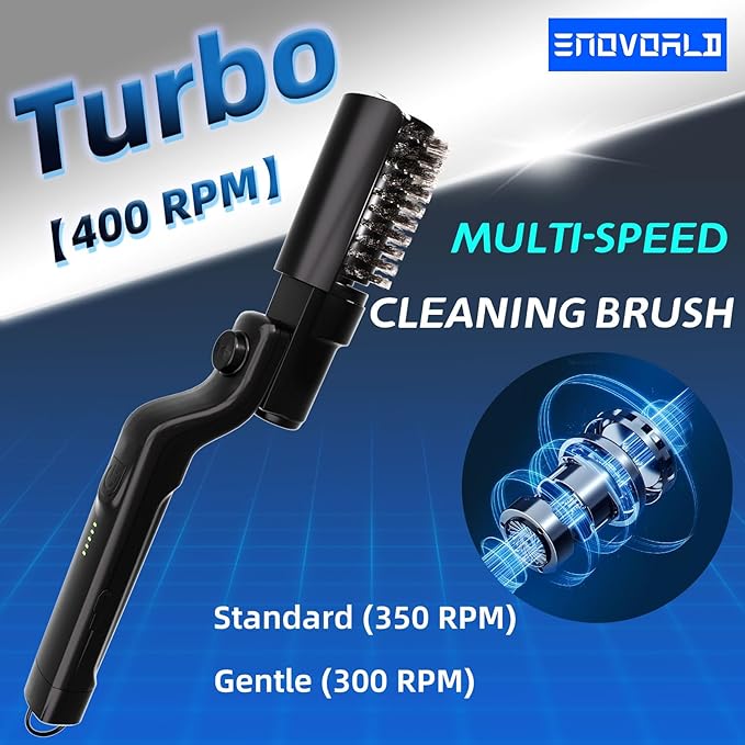 Electric BBQ Grill Brush - 2600mAh Rechargeable Cleaning Brush IPX7 Waterproof with Three-Speed Adjustment(Max 400RPM), 180° Adjustable Head for Grill Grates & Kitchen Surfaces