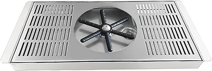 YBB Pitcher Rinser Cup Washer Glass Cleaning Rinser with Side Sprays, Drain and Drip Tray for Bar Coffee Shop (13.8" x 6.3" x 1")