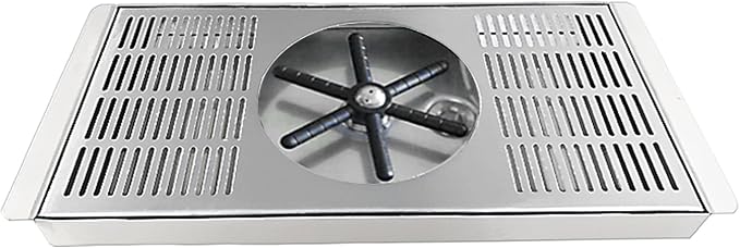 YBB Pitcher Rinser Cup Washer Glass Cleaning Rinser with Side Sprays, Drain and Drip Tray for Bar Coffee Shop (13.8" x 6.3" x 1")