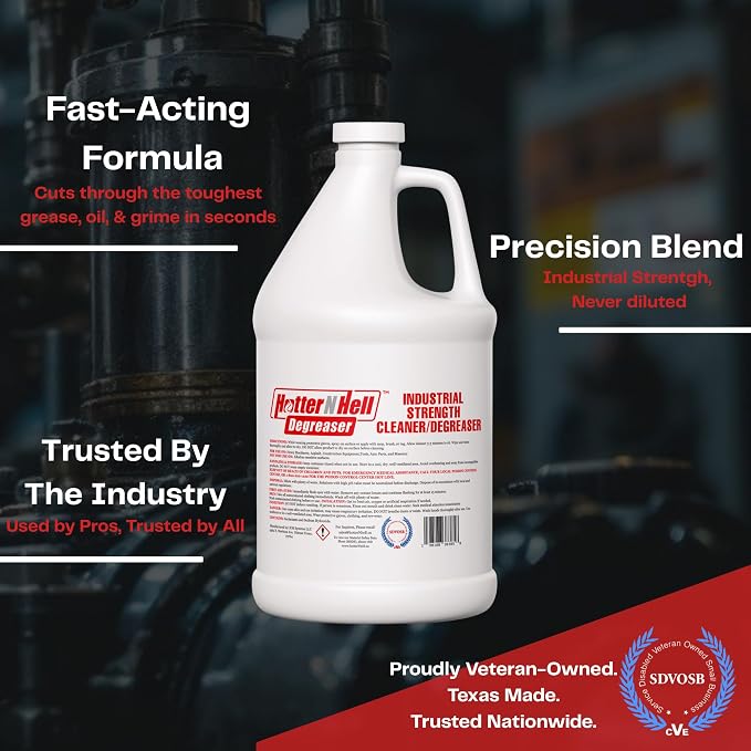 Industrial-Grade Degreaser - 1-Gallon (Ready-to-Use Formula) for Equipment, Parts, Concrete, Driveways, Shop Floors, and Automotive