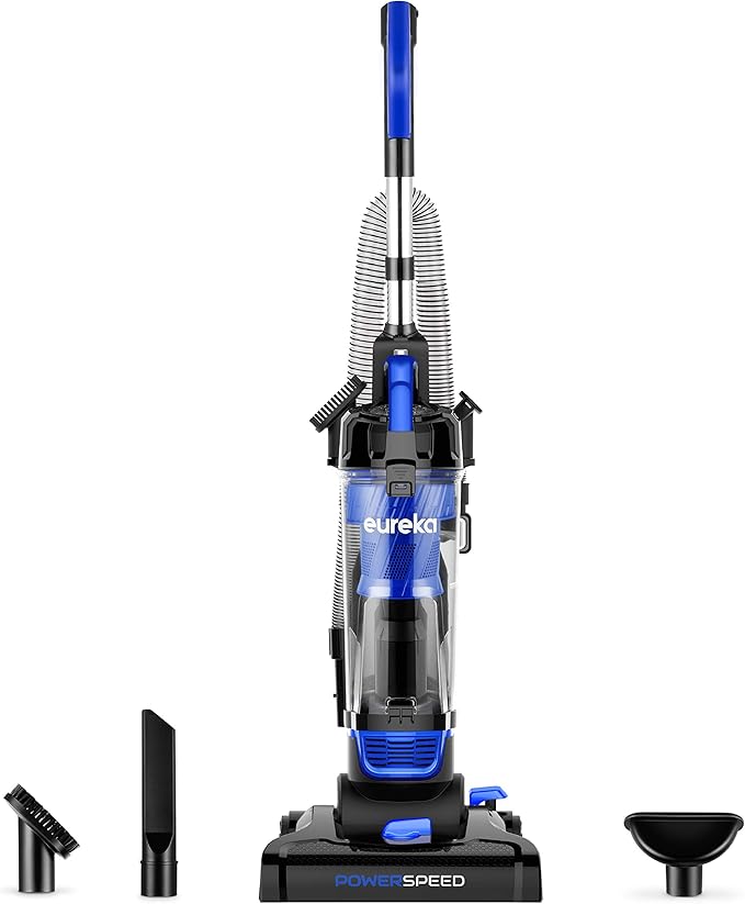 EUREKA Lightweight Powerful Upright Vacuum Cleaner & Swiffer WetJet Hardwood and Floor Spray Mop Cleaner Starter Kit, Includes: 1 Power Mop, 10 Pads, Cleaning Solution, Batteries