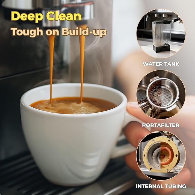 flowcheer Descaler Tablets (24 Pack) - Universal Coffee Maker Cleaner for Breville, Jura, Keurig, Nespresso, DeLonghi - Removes Limescale, Improves Taste & Extends Life - 1 Year Supply