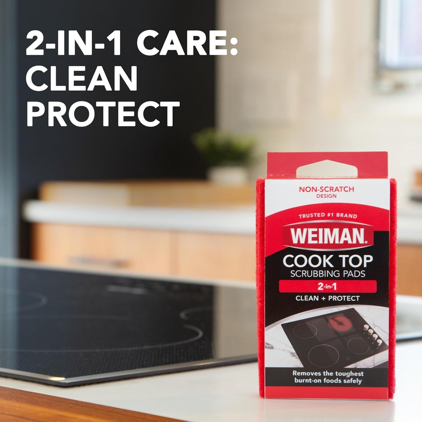 Weiman Products Cook Top Scrubbing Pad, 3 Count, 6 Per Case