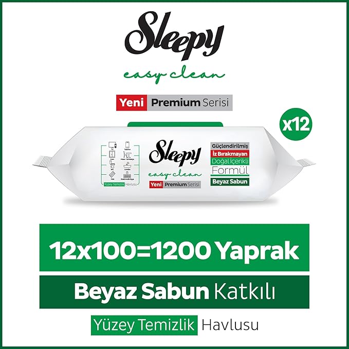 Sleepy Easy Clean White Soap Additive Surface Cleaning Towel, 1200 Sheets