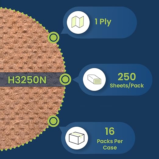 Marcal® Multifold Paper Towels (H3250N), 9.25” x 9.5” sheets, Brown, (250 Sheets/Pack, 16 Packs/Case, 4,000 Sheets/Case), Perfect for Home & Office, Away-from-Home Products, Paper Towels Bulk