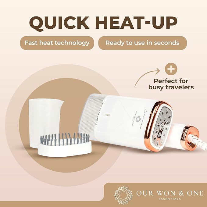 Travel Essentials : Steamer for Clothes - Home or Travel Steamer & Iron, White with Rose Gold Accents, 1000W Steam, Fast Heat Up, Removes Wrinkles in Seconds, a must-add to Travel Accessories