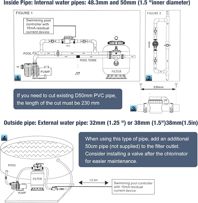 Smart Saltwater Chlorinator System for Above Ground Pool, Up to 8,000 Gallons Pool, Built-in Wi-Fi & App Remote Control, 7000-Hour Lifespan,Salt Chlorine Generating System with Smart Digital Panel