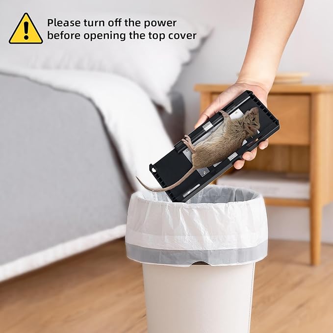 2025 Electric Mouse Trap Zapper Powerful Rat Traps Indoor for Home,Reusable Electric Rat Traps Outdoor Rodent Zapper Mice Trap Electronic Shock Killer for Attic Warehouse Kitchen Garage,No-Touch,Black