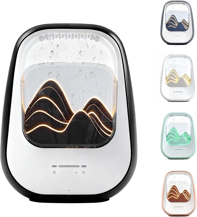 8-in-1 White Noise Sound Machine with Rain Drop Real Sound, Black | Sound Machine with Aroma Diffuser for Sleeping, Stress Relief, Night Light Timer for Bedroom Office Home Hotel SPA Decor