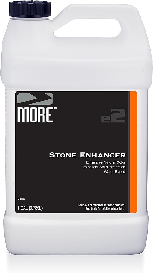 MORE Stone Enhancer & Sealer | 2-in-1 Formula for Indoor & Outdoor | Water-Based, Color Enhancing, Stain Protection for Marble, Granite, Limestone, Travertine & Natural Stone - No Gloss Finish [128oz]