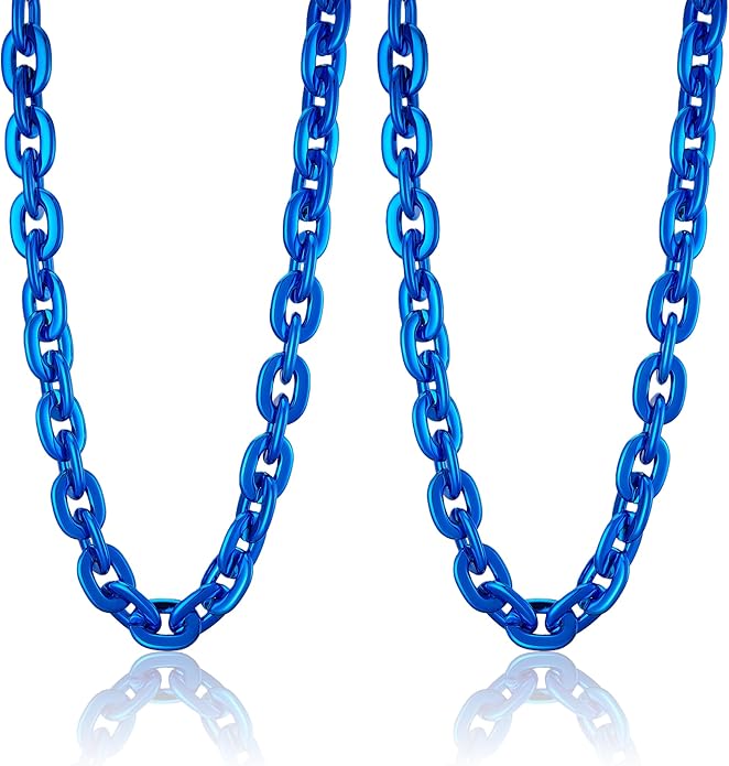 Passed colorfast test,Large Plastic Chain Necklace, 2 Pack / 4 Pack Optional,Hip-hop Rapper Big Chunky Fake Necklace , Super long Detachable, Non-fading Party Clothing Plastic Jewelry Necklace Decoration, Women and Men.